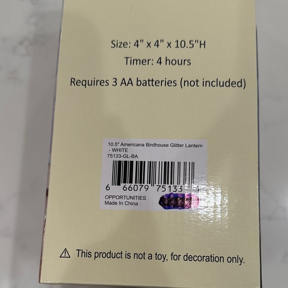 Charming White Glitter Lantern with Birdhouse Accent - Picture 4 of 5